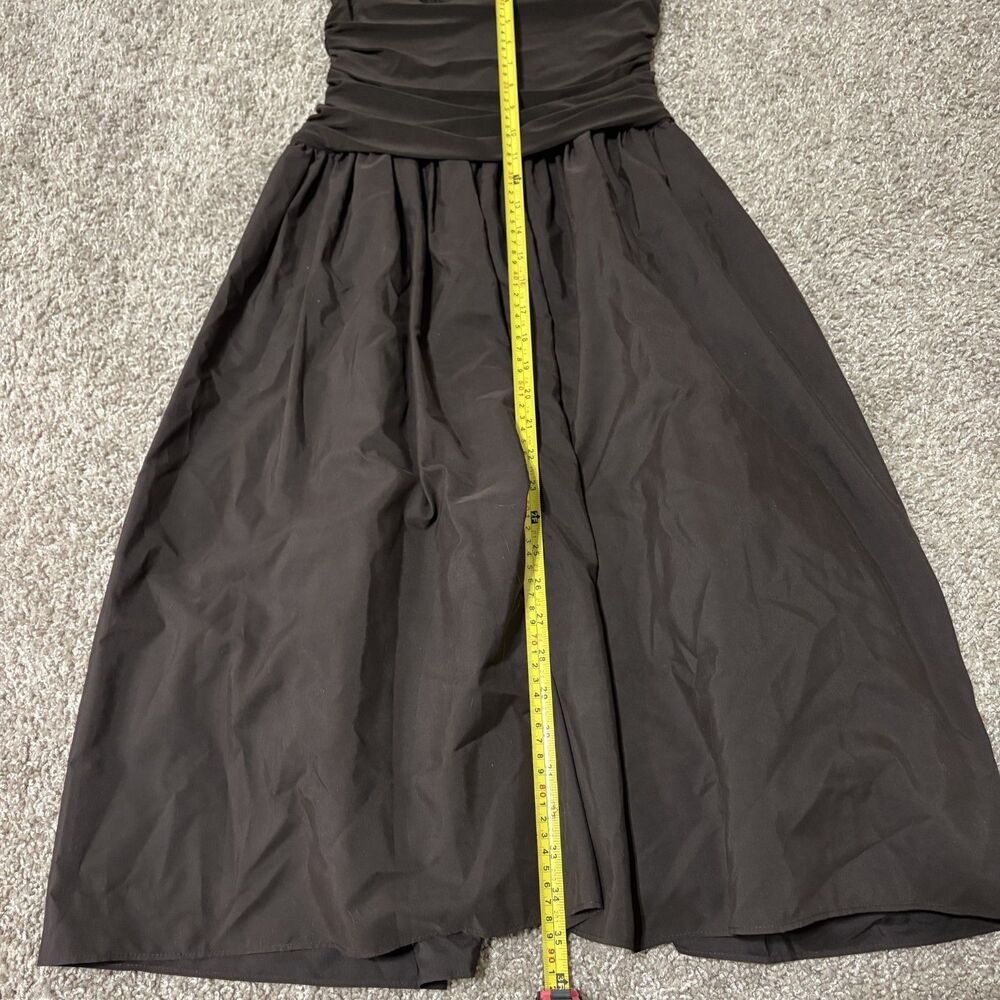 Eliza J Chocolate Brown V-Neck Midi Dress - Picture 6 of 6